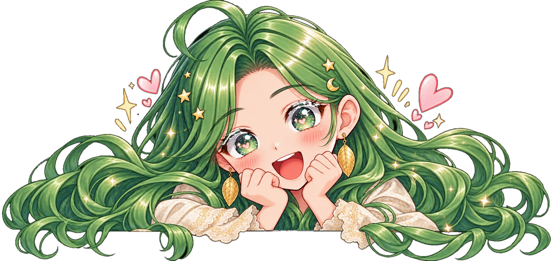 Liny Dee peeking over the banner
